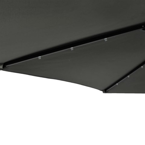  Parasol ogrodowy LED, stalowy słupek, antracyt, 225x225x212 cm