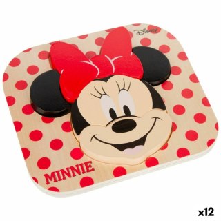 Drewniane Puzzle dla Dzieci Disney Minnie Mouse + 12 miesięcy 6 Części (12 Sztuk)