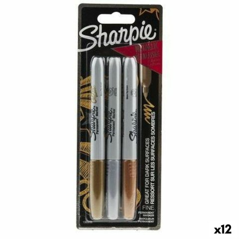 Zestaw markerów Sharpie Wielokolorowy metaliczny 3 Części 1 mm (12 Sztuk)