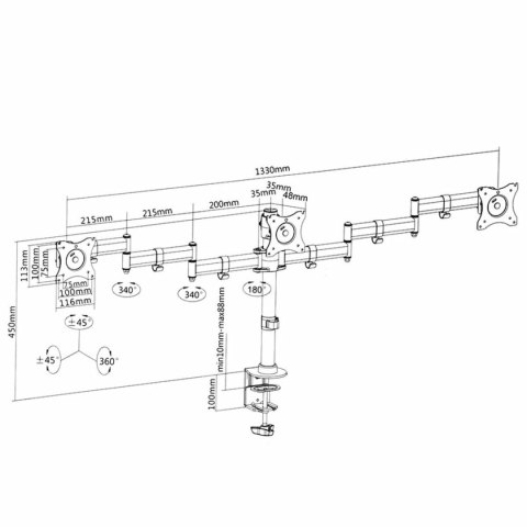 Uchwyt Stołowy do Monitora MacLean MC-691 27"