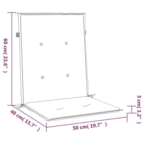  Poduszki na krzesła ogrodowe 6 szt., winna czerwień 100x50x3 cm