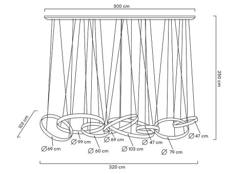 MOOSEE lampa wisząca LIBERTY LINE 8 złota