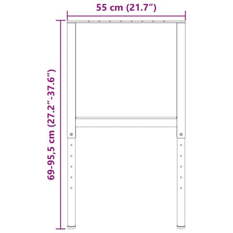  Regulowane ramy stołu roboczego, 2 szt., metal, 55x(69-95,5) cm