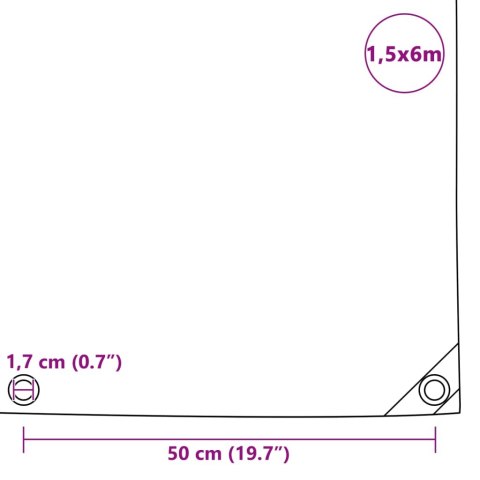  Plandeka 650 g/m², 1,5 x 6 m, niebieska