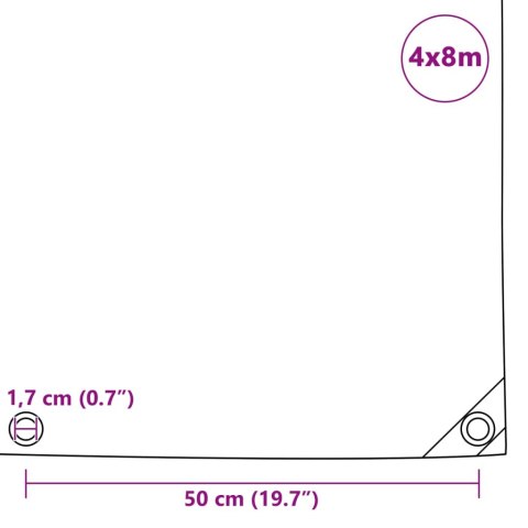 Plandeka 650 g/m², 4 x 8 m, szara