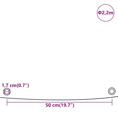 Plandeka, biała, Ø 2,2 m, 600 g/m²