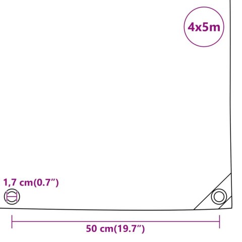 Plandeka, antracytowa, 4x5 m, 600 /m²