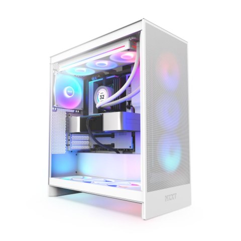 Semi Wieża ATX NZXT H7 Flow RGB Midi Biały