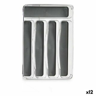 Organizer na Sztućce Plastik z recyklingu Szary 23,3 x 4,5 x 32,7 cm (12 Sztuk)