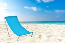 Leżak turystyczny plażowy składany OLEK - niebieski