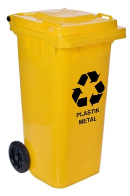 Pojemnik na odpady 120L kosz śmietnik żółty