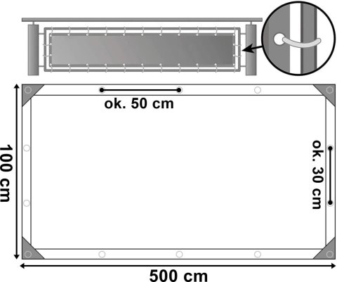 Osłona mata balkonowa szara 1x5 m