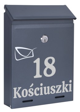 Skrzynka pocztowa na listy Odvin antracyt z napisami
