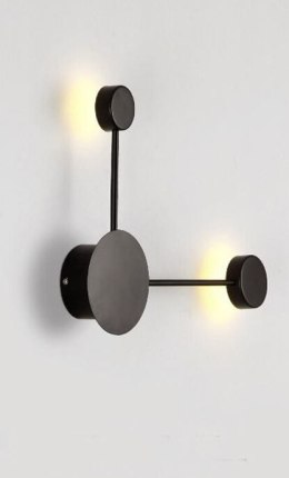 Czarny Geometryczny Kinkiet Ścienna lampa punktowa LED Kropki-Kreski HydePark