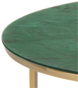 Stół okrągły KIMI kolor zielony 80x80 actona - TABLE/COFFE/ACT/KIMI/MARBLEGREEN+GOLD/R80
