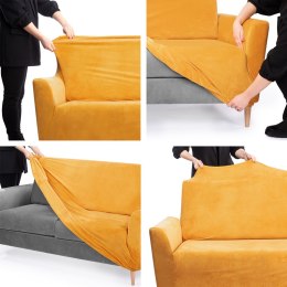 Pokrowiec na sofę LARSI kolor musztardowy styl klasyczny homede - SOFACOVER/HOM/LARSI/MUSTARD/2S