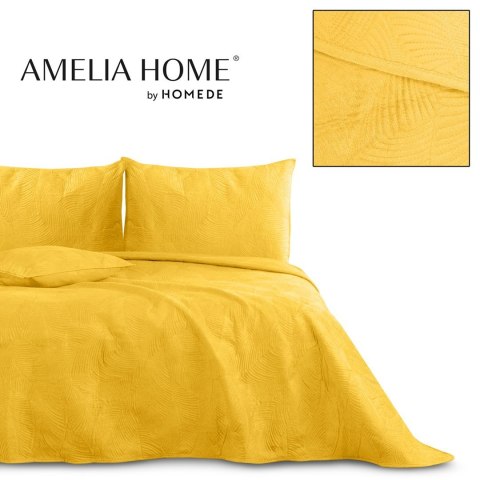 Narzuta PALSHA kolor żółty haftowany styl nowoczesny velvet, poliester 200x220 ameliahome - BEDS/AH/PALSHA/GOLD/200x220