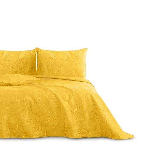 Narzuta PALSHA kolor żółty haftowany styl nowoczesny velvet, poliester 200x220 ameliahome - BEDS/AH/PALSHA/GOLD/200x220