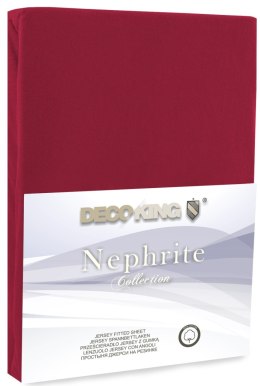 Prześcieradło NEPHRITE kolor bordowy jersey 140-160x200 decoking - FITTED/NEPHRITE/MARO/140-160+30