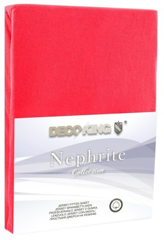 Prześcieradło NEPHRITE kolor czerwony jersey 140-160x200 decoking - FITTED/NEPHRITE/RED/140-160+30