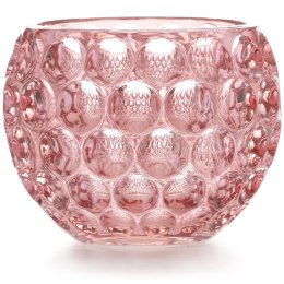 Świecznik GIJON kolor pudrowy róż styl glamour ameliahome - CANDLEHOLDER/AH/GIJON/POWDERPINK/11X9