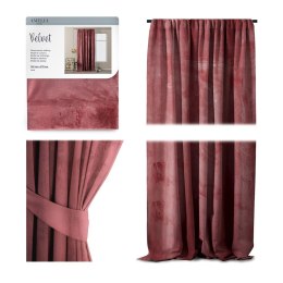 Zasłona VELVET kolor różowy styl klasyczny taśma velvet 140x270 ameliahome - CURT/AH/VELVET/PLEAT/ROSE/140X270/1PC