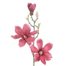Sztuczny kwiat MAGNOLI kolor różowy styl nowoczesny ameliahome - ARTFLOWER/AH/MAGNOLI/BURGUNDY/1PC