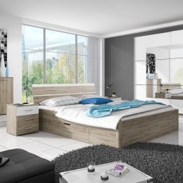 Łóżko SYMPHONY kolor jasny brąz styl nowoczesny hakano - BED/WOOD/HEL/SYMPHONY/OAKSR+WHITE/160x90
