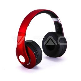 Bezprzewodowe Słuchawki V-TAC Bluetooth Regulowany Pałąk 500mAh Czerwone VT-6322