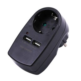 Adapter do gniazda 2x USB 2,1A V-TAC Czarny VT-1044