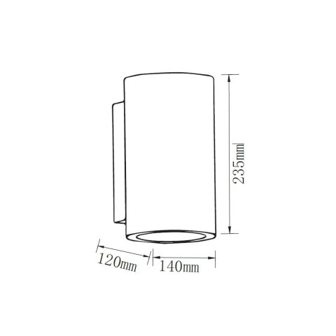 Kinkiet V-TAC BETON 2xGU10 LED Okrągły Jasno Szary IP20 VT-894