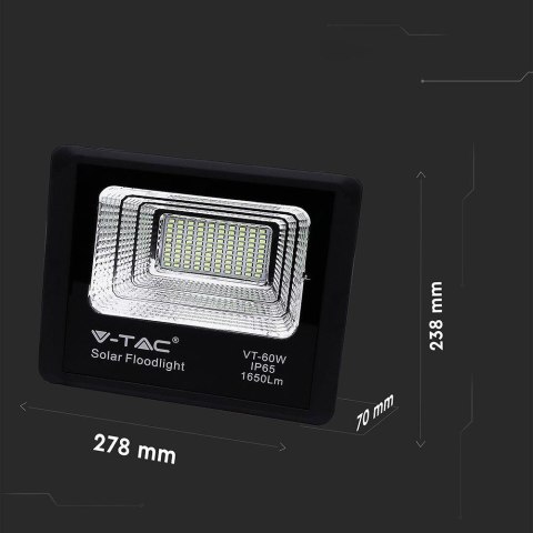 Projektor LED Solarny V-TAC 20W IP65 VT-60W 6000K 1650lm