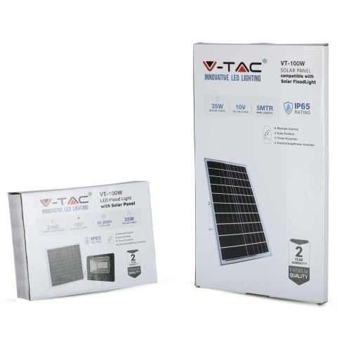 Projektor LED Solarny V-TAC 35W IP65 VT-100W 4000K 2450lm