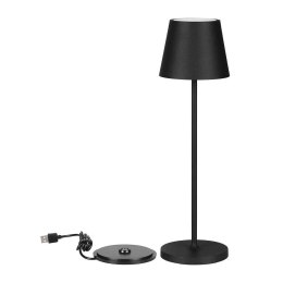 Lampka Biurkowa Nocna V-TAC 3W LED Ładowanie Ściemnianie IP54 Czarna VT-7522 3000K 200lm