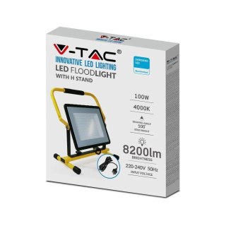 Projektor Przenośny LED V-TAC 100W SAMSUNG CHIP IP65 3mb VT-109 6400K 8200lm 5 Lat Gwarancji