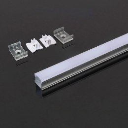 Profil Aluminiowy V-TAC 2mb Anodowany, Klosz Mleczny VT-8110