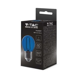 Żarówka LED V-TAC 2W Filament E27 Kulka G45 Kolor VT-2132 Kolor Niebieski 60lm