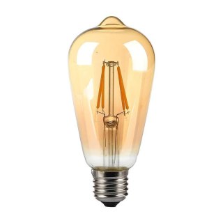 Żarówka LED V-TAC 4W E27 Filament Bursztyn Vintage ST64 VT-1964 2200K 350lm