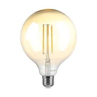 Żarówka LED V-TAC 8W Filament E27 Kula Glob G125 Bursztyn Ściemnialna 125x173mm VT-2018D 2200K 700lm