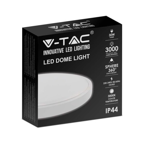 Plafon V-TAC 30W LED Okrągły IP44 42cm Biały VT-8630 3000K 3000lm