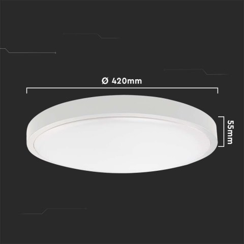 Plafon V-TAC 30W LED Okrągły IP44 42cm Biały VT-8630 3000K 3000lm