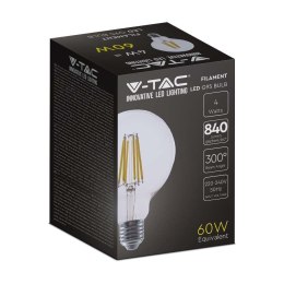 Żarówka LED V-TAC 4W E27 Filament Kula Glob G95 210Lm/W VT-2354 3000K 840lm