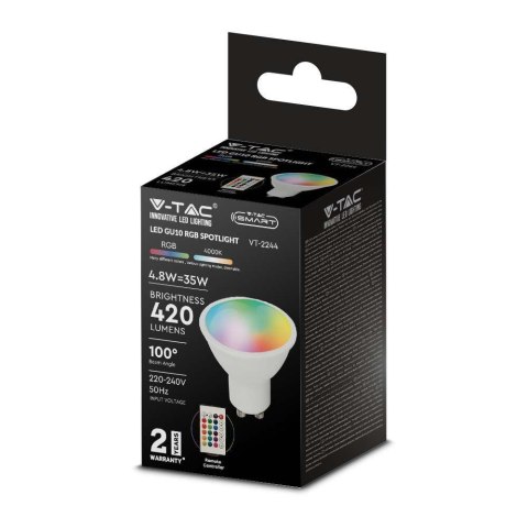 Żarówka LED V-TAC 5,5W GU10 Pilot VT-2244 RGB+4000K 420lm