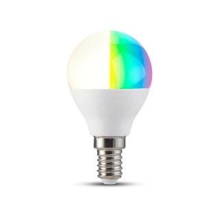 Żarówka LED WiFi V-TAC 4.8W E14 Kulka P45 SMART Amazon Alexa Google Home VT-5154 RGB+2700K-6400K 450lm