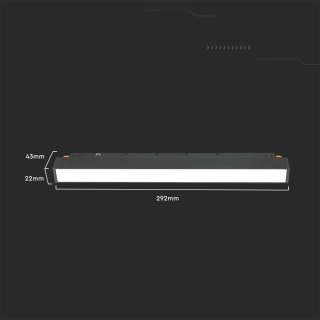 Oprawa Szynosystemu 48V V-TAC 12W LED SMART WiFi TRACKLIGHT 3w1 Czarna VT-3612 2700K-6400K 1200lm 3 Lata Gwarancji