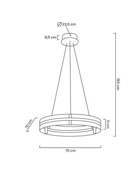 MOOSEE lampa wisząca SATURNUS 70 złota - LED, kryształ, stal szczotkowana