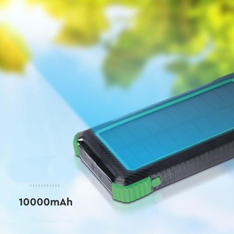 Power Bank V-TAC 10000mAh Czarny, Solarny, Ładowanie Bezprzewodowe 2xUSB V-TAC VT-11111