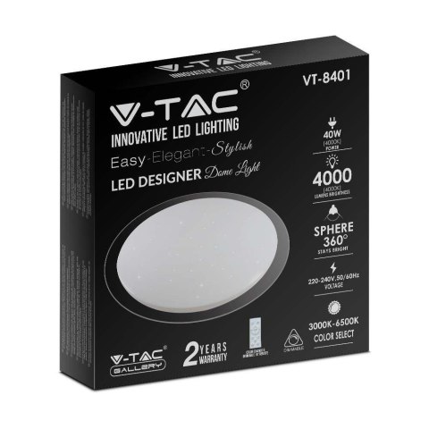 Plafon Sufitowy V-TAC 40W LED Pilot CCT fi.400 Gwiazdy VT-8401 2700K-6400K 2800lm