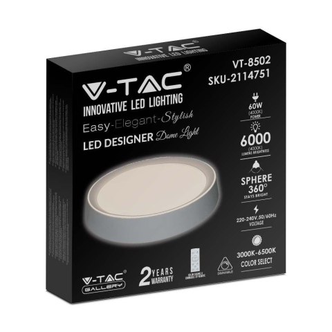 Plafon Sufitowy V-TAC 60W LED Pilot CCT fi.500 VT-8502 2700K-6400K 6000lm