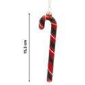 Eleganckie Ozdoby Świąteczne Czerwono-Zielona Laseczka Cukrowa z Szkła od Kamai Christmas Decoration® - Komplet 12 Sztuk